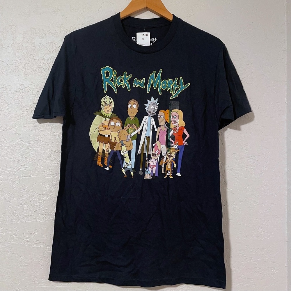 Rick & Morty Men’s Size Medium Short Sleeve Graphic T-Shirt Black‎
